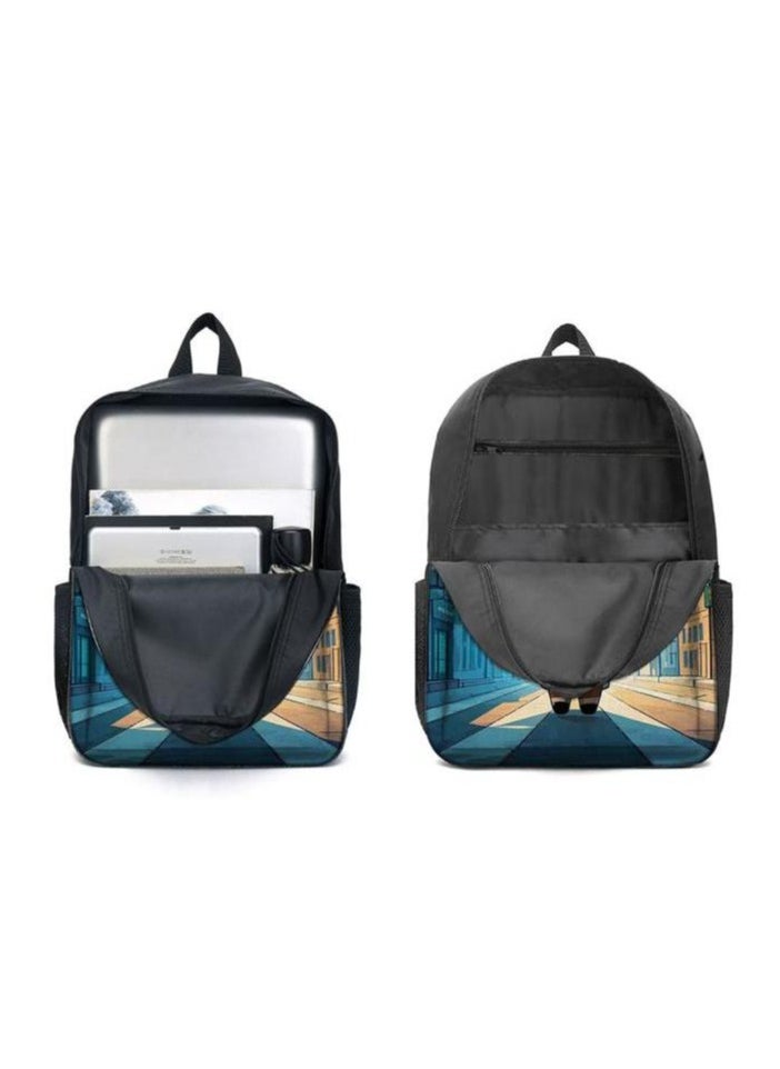 Cartoon three-piece schoolbag with front pocket - 1381