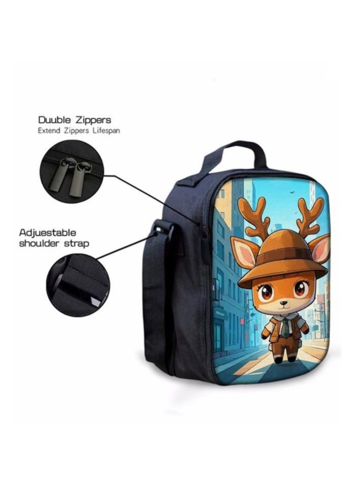 Cartoon three-piece schoolbag with front pocket - 1381