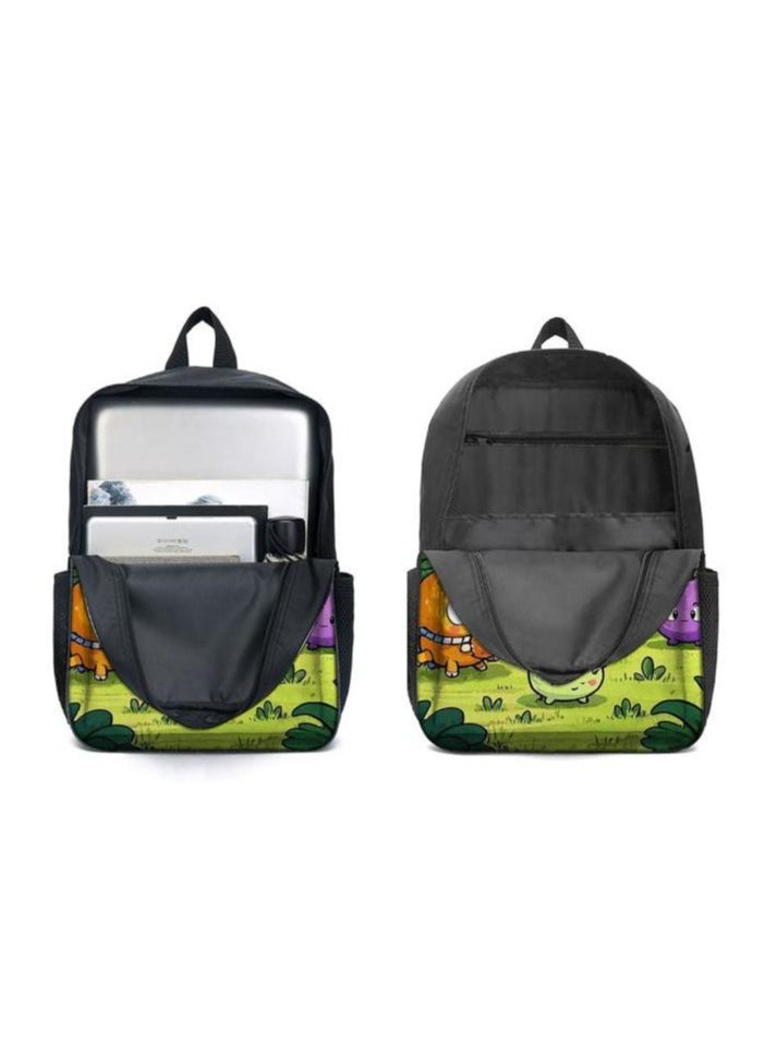 Cartoon three-piece schoolbag with front pocket - 1274