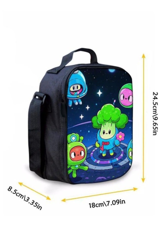 Cartoon three-piece schoolbag with front pocket - 1076