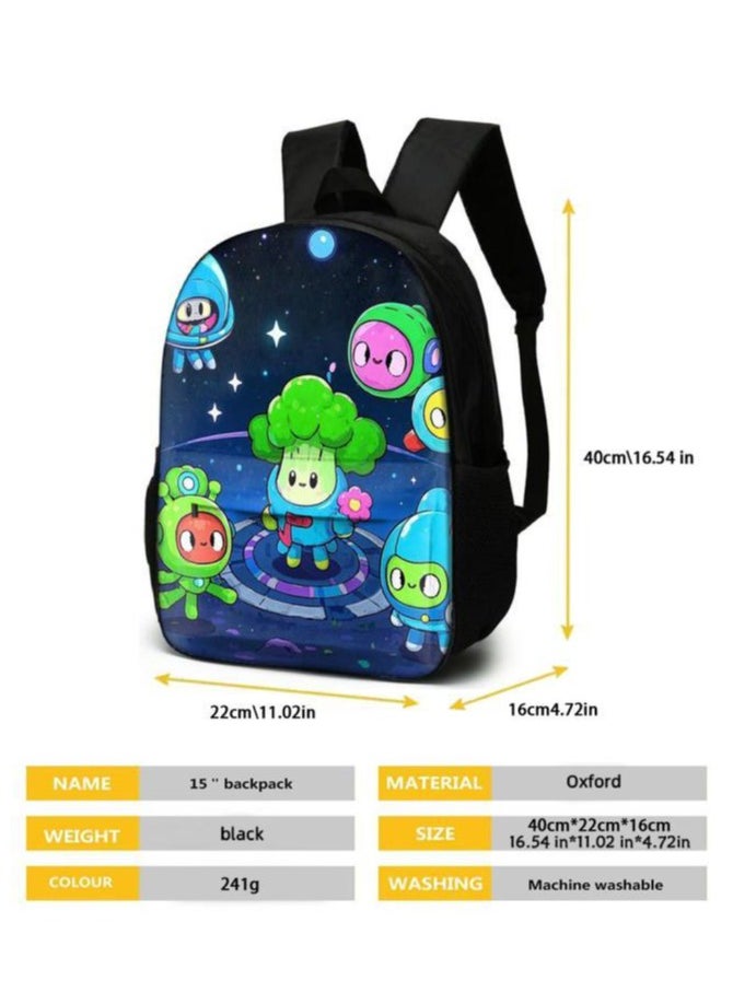 Cartoon three-piece schoolbag with front pocket - 1076
