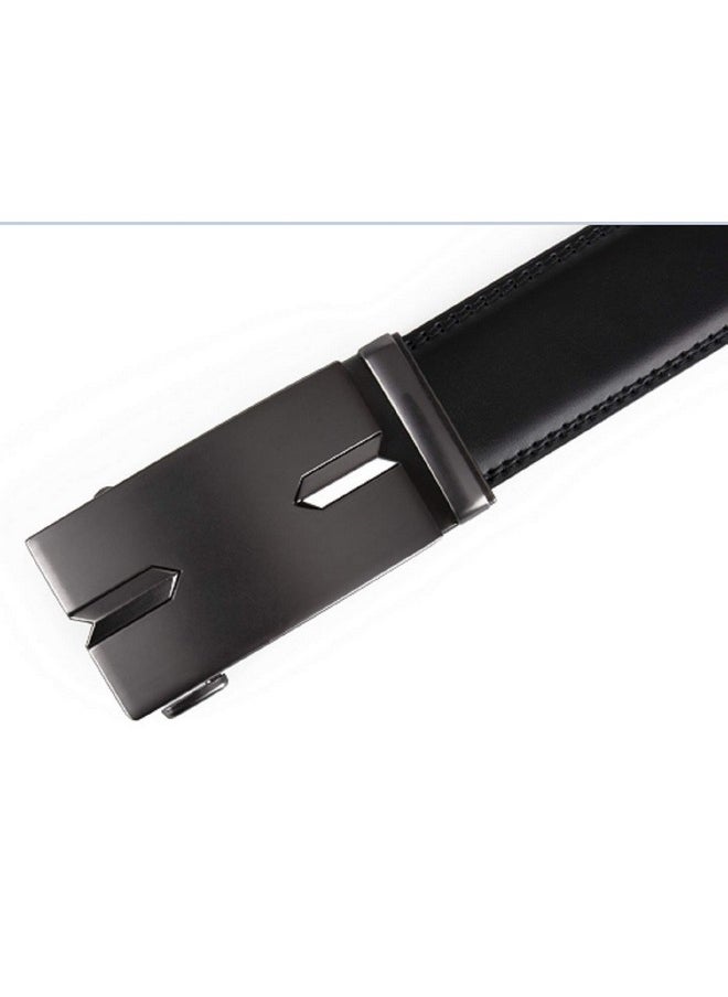 Contacts Genuine Leather Belt for Men with Easier Adjustable Autolock Buckle - Micro Adjustable Belt Fit Everywhere |Formal & Casual | Elegant Gift Box - (03-Black-XL-Waist Size Fit From 42