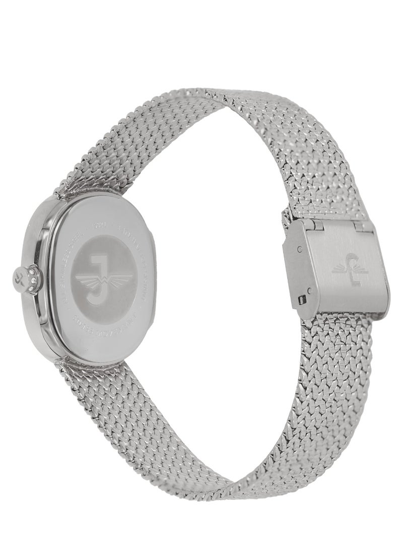 JOVIAL 1532LSMQ01ZE Women's metal band Watch, 27mm, White Dial