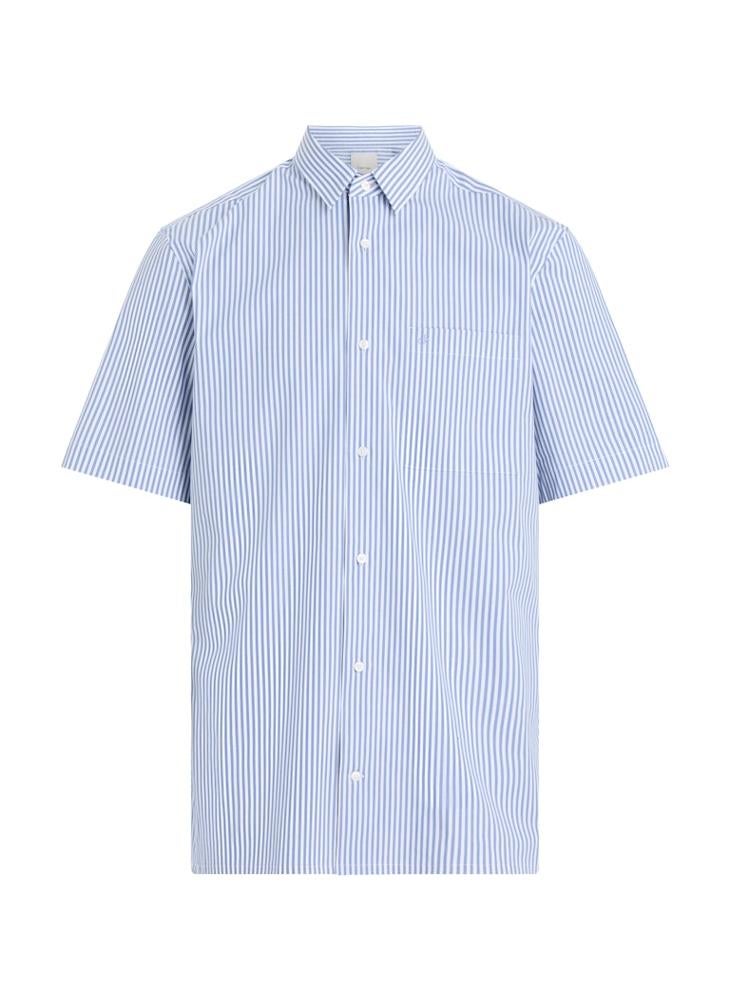 Poplin Stripe Short Sleeve Shirt