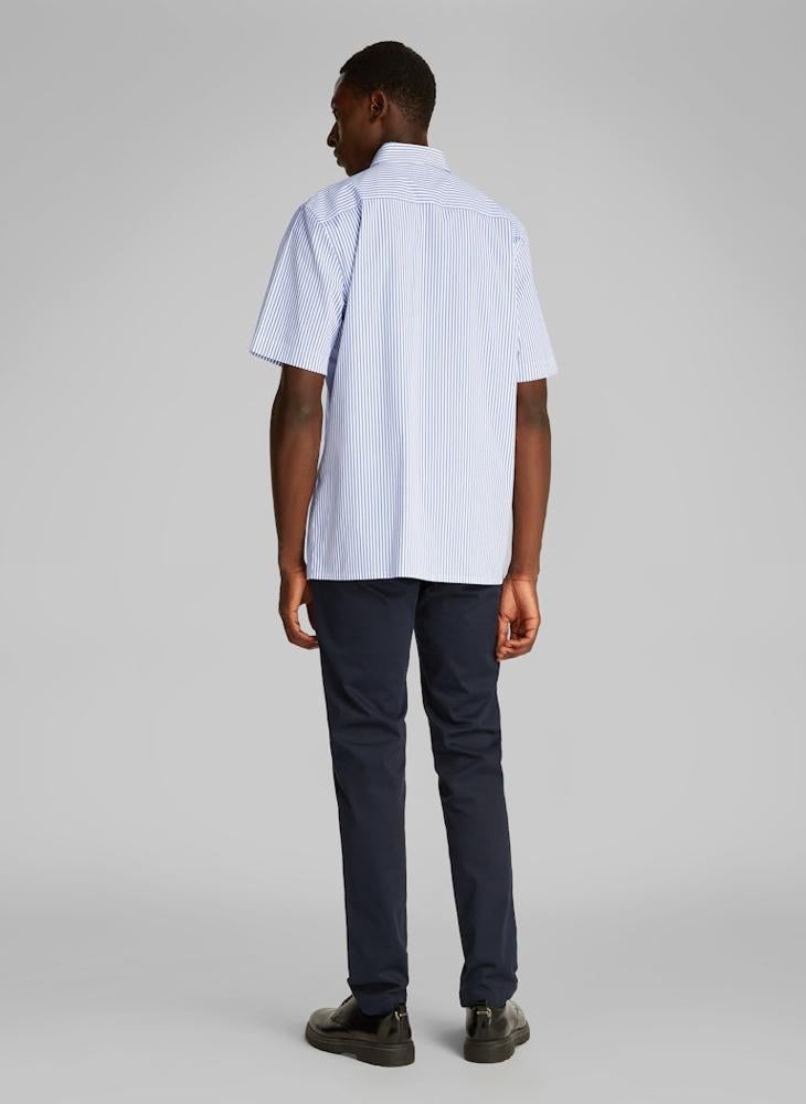 Poplin Stripe Short Sleeve Shirt