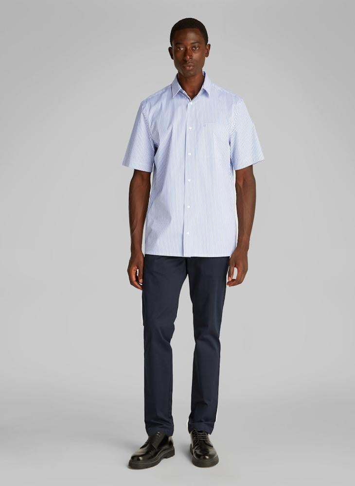 Poplin Stripe Short Sleeve Shirt