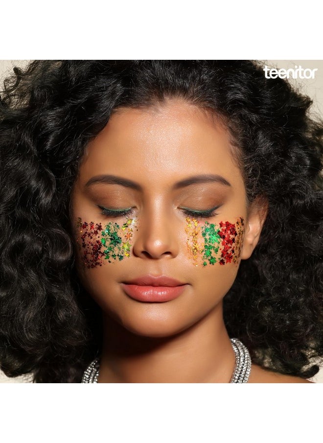 Teenitor Body Glitter Face Glitter Gel, Hair Glitter for Kids, 6 Colors Glitter Makeup for Kids, Face Paint Body Glitter for Women, Concerts Rave Accessories