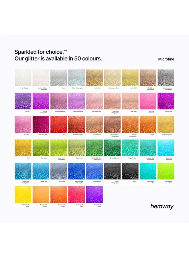 Hemway Premium Ultra Sparkle Glitter Multi-Purpose Metallic Flake for Nail Art, Cosmetic Graded, Makeup, Festival and Hair 100g / 3.5oz - Microfine (1/256 0.004 0.1mm) - Silver Holographic