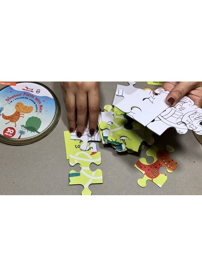 CocoMoco Kids Dinosaur Puzzle for Kids 30 Pieces Jigsaw Puzzle, Educational Learning Toy and Return Gift for Ages 2-7 Year Old Boys and Girls Large Floor Dino Puzzle