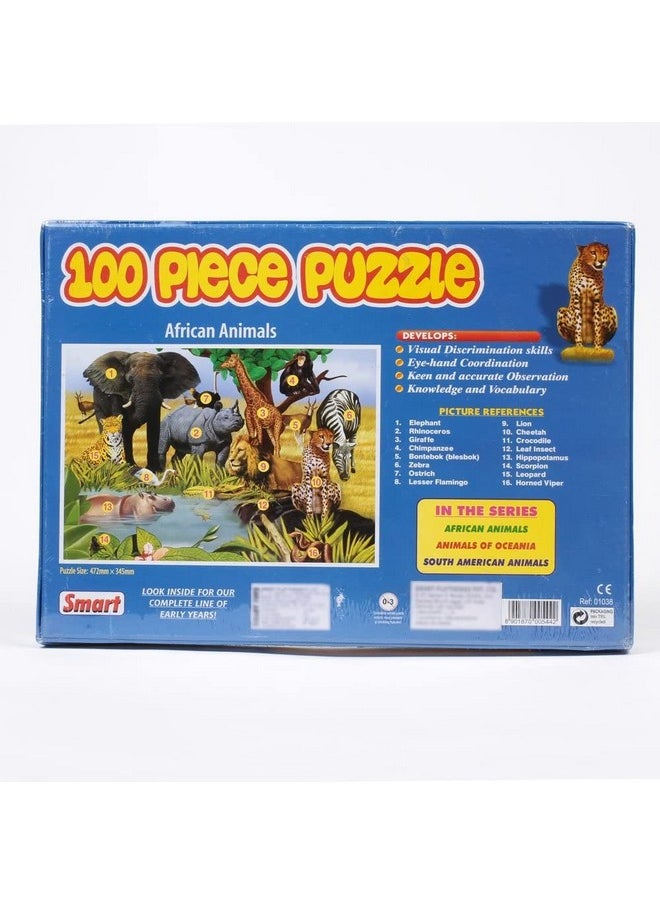 Smart Kids - 1038 African Animals Puzzle (Multi-Color, 100 Piece)