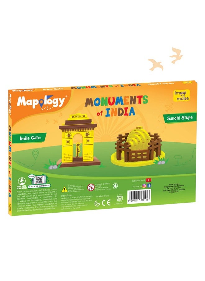Imagimake Mapology Monuments Of India - Sanchi Stupa & India Gate - Construction Set - Educational Toy For Boys & Girls Above 5 Years, Adult