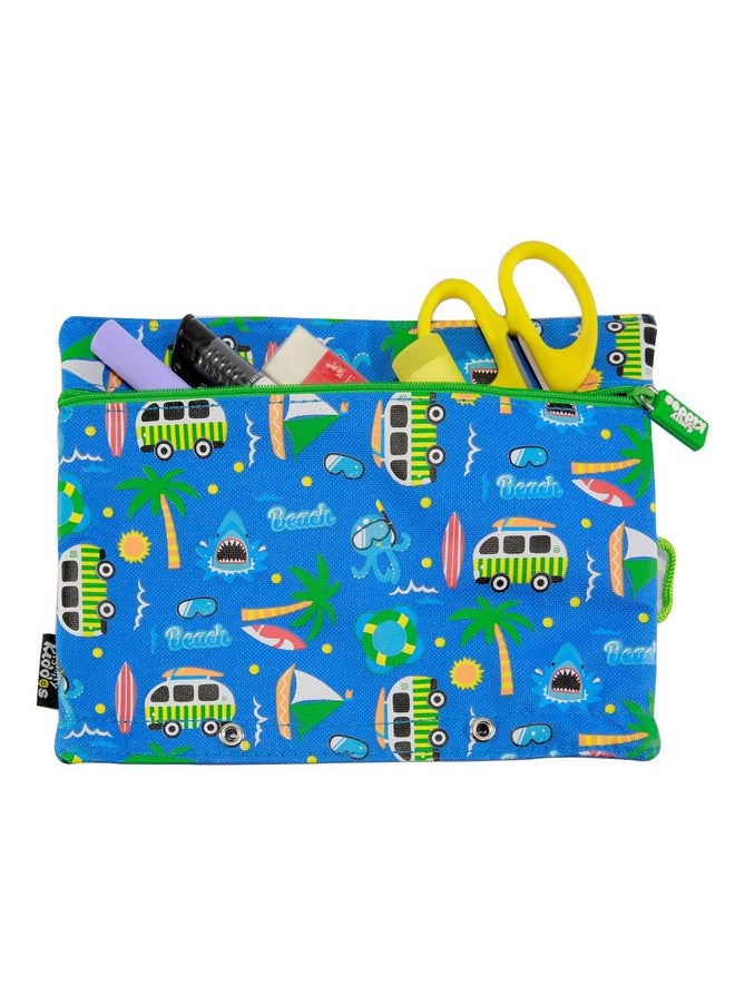 Smily Kiddos | Fancy A5 Pencil Case (Blue) | Kids & School Pencil Cases | Pencil Case for Girl Stylish | Pencil Case for Kids | Pencil Case for Blue | Pencil Pouch for Kids