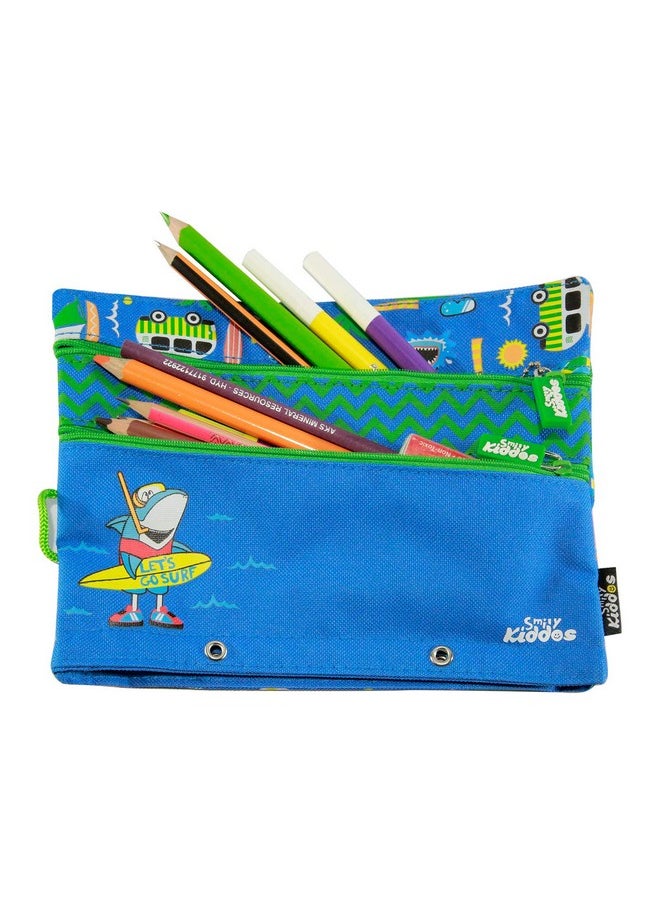 Smily Kiddos | Fancy A5 Pencil Case (Blue) | Kids & School Pencil Cases | Pencil Case for Girl Stylish | Pencil Case for Kids | Pencil Case for Blue | Pencil Pouch for Kids