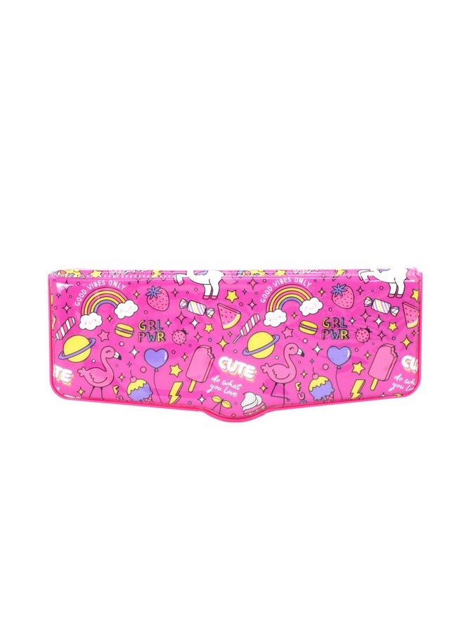 Smily Kiddos Pop Out Pencil Box (Pink) Multifunction Stationery Organizer Box Pop Up Fun Plastic Pencil Case