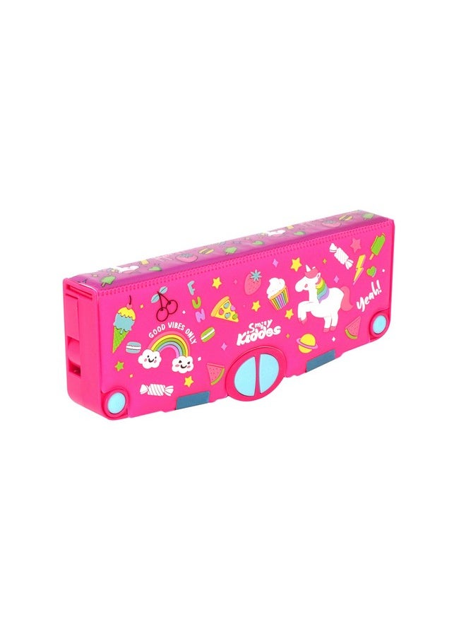 Smily Kiddos Pop Out Pencil Box (Pink) Multifunction Stationery Organizer Box Pop Up Fun Plastic Pencil Case