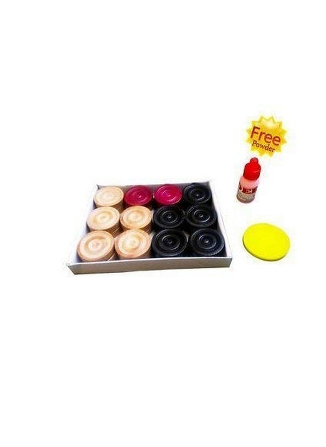 M ART Superior Matte Finish Practice Carrom Board for Serious Professional Practice with Coins Striker and Powder Beige ABC (32 INCH)
