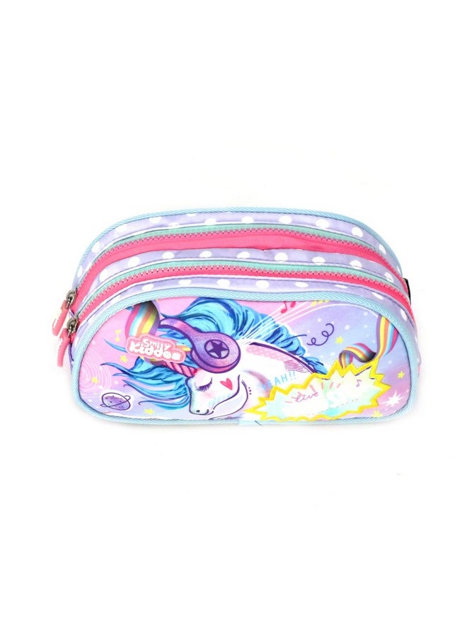 Smily Kiddos Compartment Pencil Pouch (Pink) Single Compartment Pouch Zipper Pencil Pouch Large Capacity Pencil Case