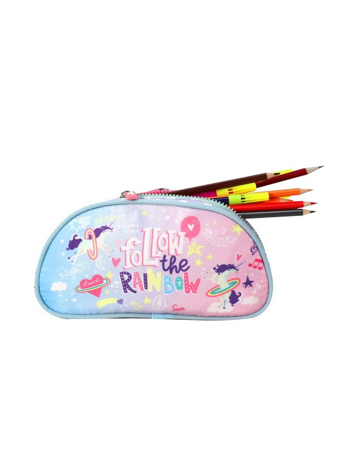 Smily Kiddos Compartment Pencil Pouch (Pink) Single Compartment Pouch Zipper Pencil Pouch Large Capacity Pencil Case