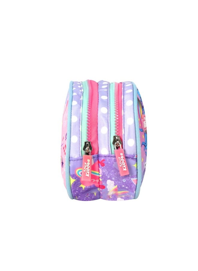 Smily Kiddos Compartment Pencil Pouch (Pink) Single Compartment Pouch Zipper Pencil Pouch Large Capacity Pencil Case