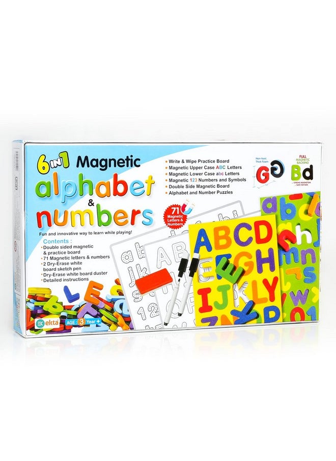 Ekta 6 in 1 Magnetic Alphabet & Numbers Game, Learning & Educational Magnetic Board Game