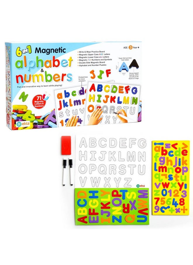 Ekta 6 in 1 Magnetic Alphabet & Numbers Game, Learning & Educational Magnetic Board Game