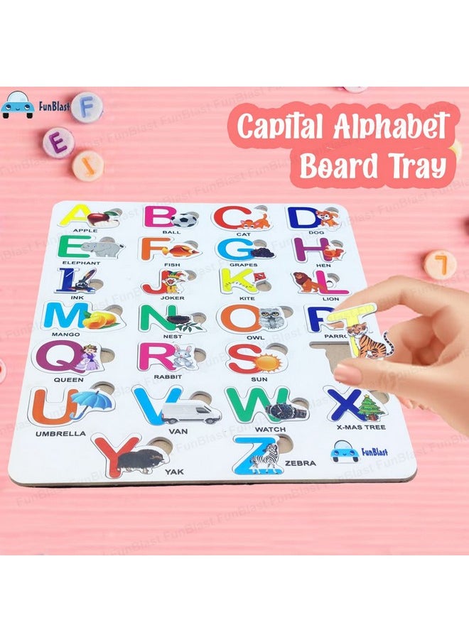 FunBlast Alphabet Learning Board for Kids, ABCD Learning Educational Acrylic Board for Toddlers, Pre -Schoolers Learning and Educational Board for Kids, Boys, Girls (Multicolor)