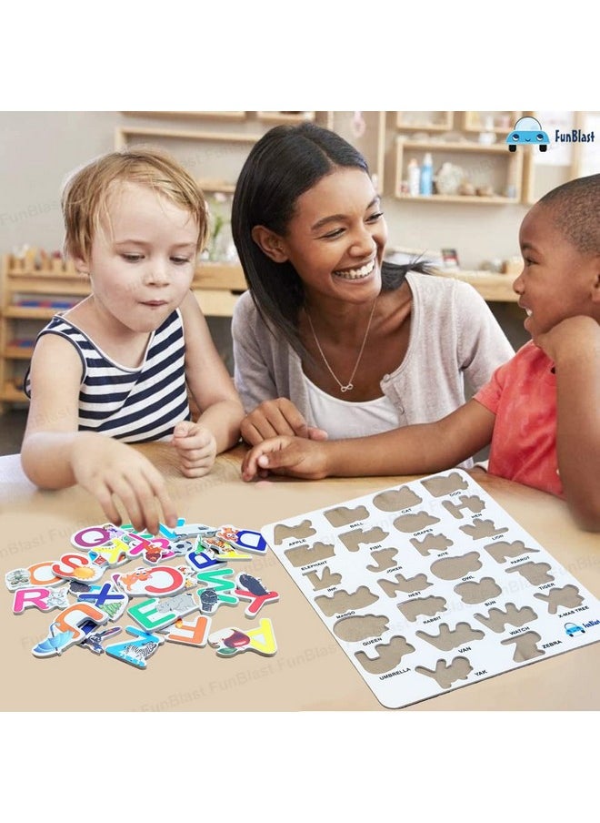FunBlast Alphabet Learning Board for Kids, ABCD Learning Educational Acrylic Board for Toddlers, Pre -Schoolers Learning and Educational Board for Kids, Boys, Girls (Multicolor)
