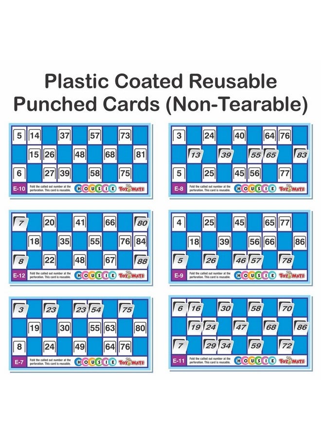 toymate Red HOUSIE 48 Reusable Cards- Family Fun Game for Small Gathering- No pins or Pencils Required