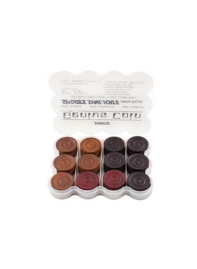 Synco Wooden Carrom Coins Set with Carrom Striker Professional 15g Combo Set, Assorted Color (Genius Striker with Genius Coins),for adult