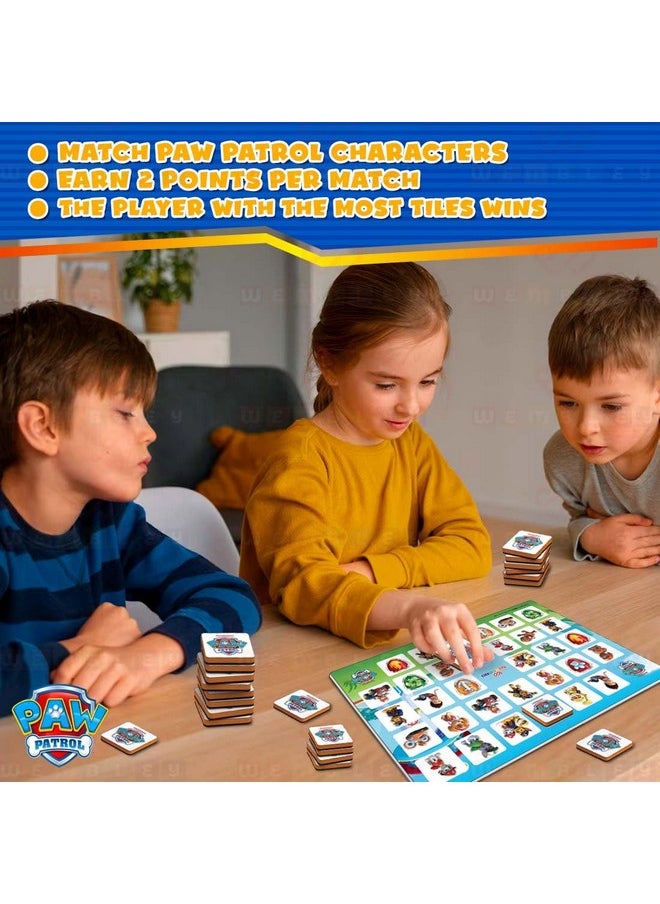 Wembley - Paw Patrol Magnetic Memory Match Game for Kids Family Fun & Fast Children Learning & Educational Brain Memory Game Puzzle 32 Tiles with 64 Picture Icons Birthday Gift for Boys Girls