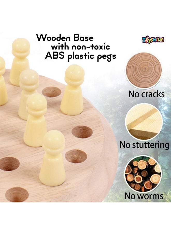 Toyshine Wooden Color Memory Matching Brain Teasers Chess Game with Plastic Coins for Mind Sharpness Learning Activities Educational Montessori Toy for 3+ Age