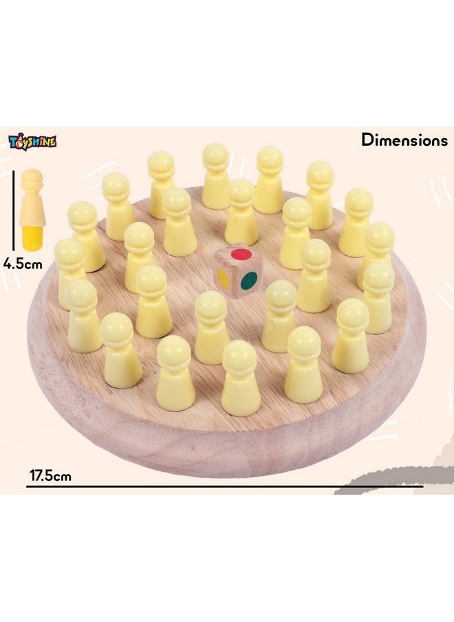 Toyshine Wooden Color Memory Matching Brain Teasers Chess Game with Plastic Coins for Mind Sharpness Learning Activities Educational Montessori Toy for 3+ Age