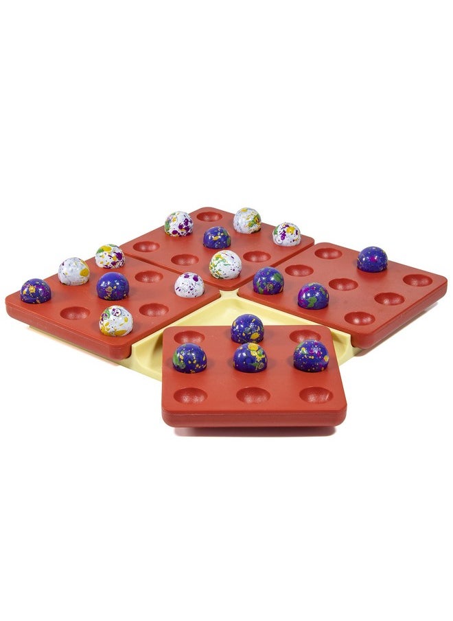 Skoodle Quest Quinto, Brain Puzzle and Strategy Board Game, Easy Game Play with Funky Colour Marbles & Eco Friendly Storage for Children and Adults