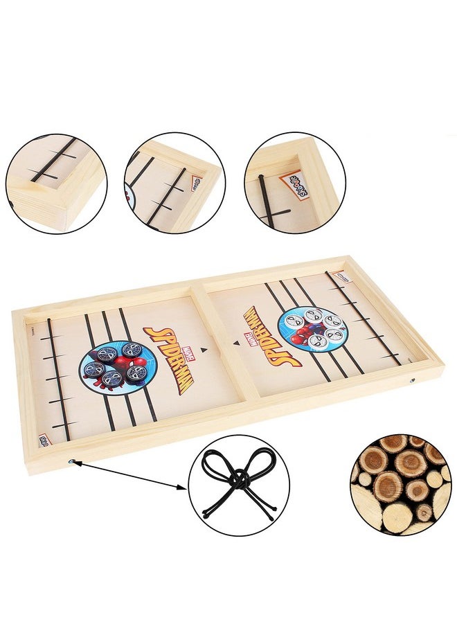 Skoodle Avengers Sling Puck Game Board String Hockey Toy (Spider Man) Portable Table Interactive Board Game for Kids & Adults, Desktop Board Game for All Age Group