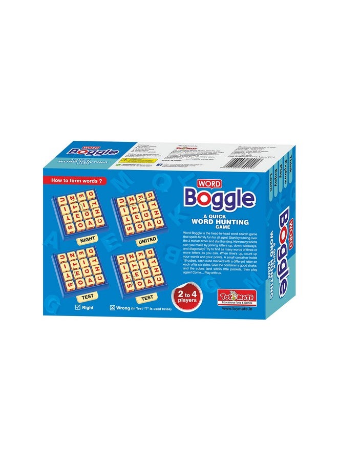 toymate Word Boggle- A Quick Word Hunting Fun Game for Adults & Kids Age 6 Years & Above.