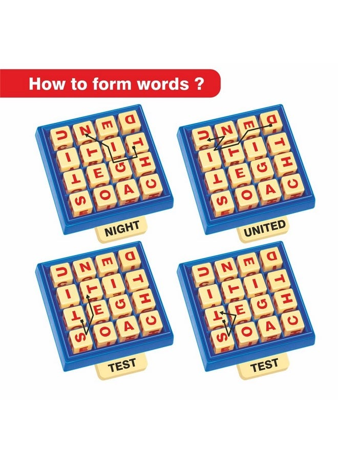toymate Word Boggle- A Quick Word Hunting Fun Game for Adults & Kids Age 6 Years & Above.