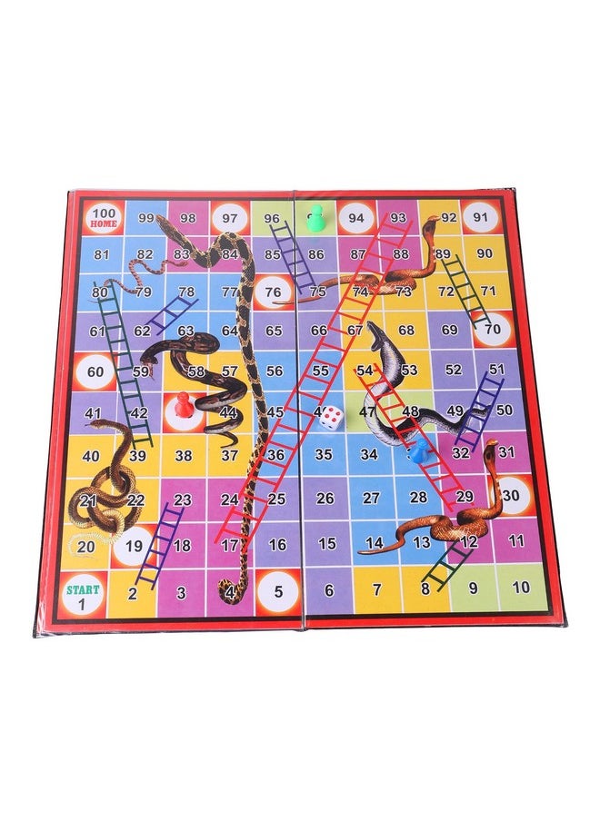 EKTA New Ludo Snakes and Ladders Board Game (Multicolor, Medium),for-All Ages, All Ages