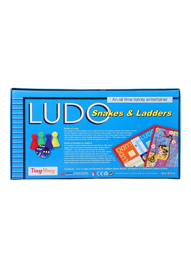 EKTA New Ludo Snakes and Ladders Board Game (Multicolor, Medium),for-All Ages, All Ages