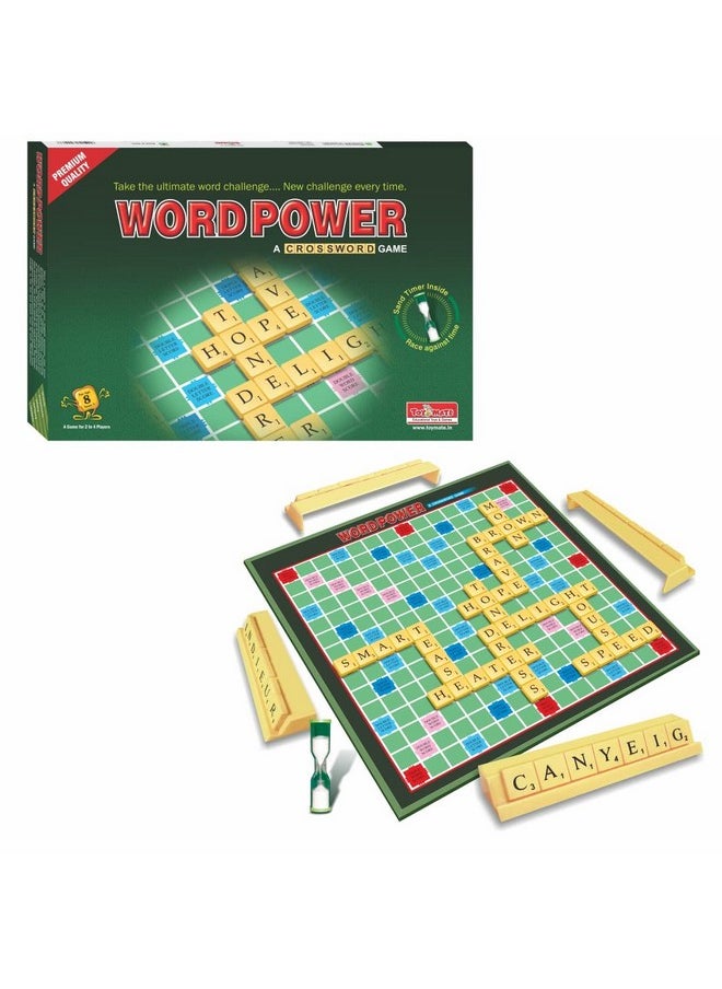 Toymate Word Power Premium - Crossword Scrabble Spell Intellectual Board Game for Kids & Adults