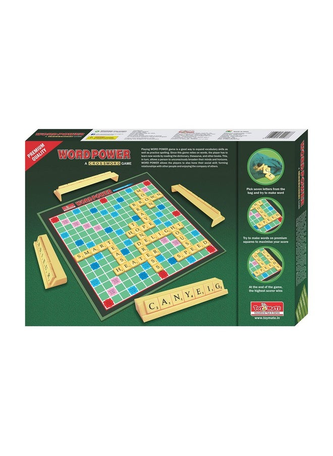 Toymate Word Power Premium - Crossword Scrabble Spell Intellectual Board Game for Kids & Adults