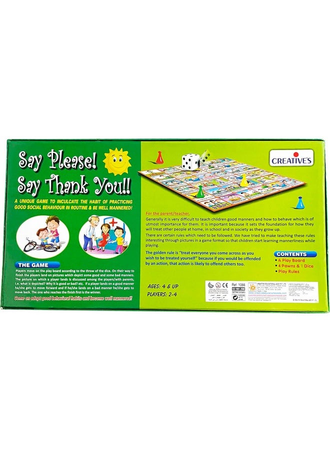 Creative's Say Please! Say Thank You |Educational Board Game |Children Learn Good Social Behavior & be well mannered| Social Skills building board game |Creative’s Educational Board Games |Ages 4 & up