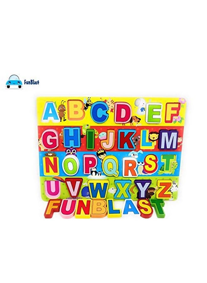 FunBlast Wooden Colorful Learning Educational Board for Kids, Educational Learning Wooden Board Tray, Size- 30 X 22 CM - Multicolor