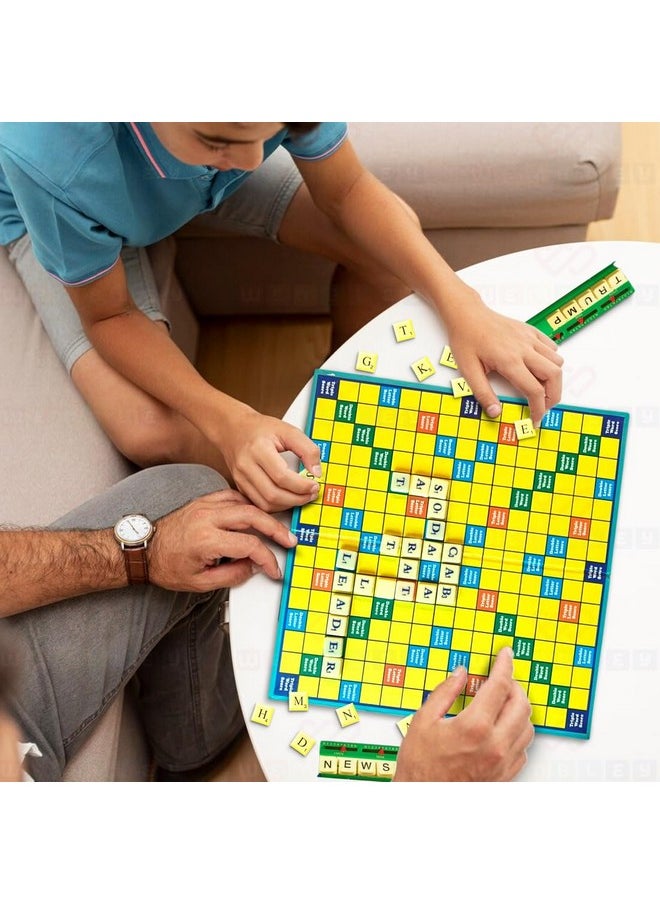 Wembley Crossword Board Game for Kids Adults with 100 Letters English Wordcraft Puzzle Vocabulary Builder Educational Learning Creative Word Builder Game for Upto 4 Players