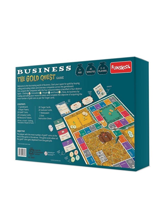 Funskool Games, Business Game (The Gold Quest), Multiplayer Strategy Game, 2-4 Players, Multicolor, Ages 7 and Above,