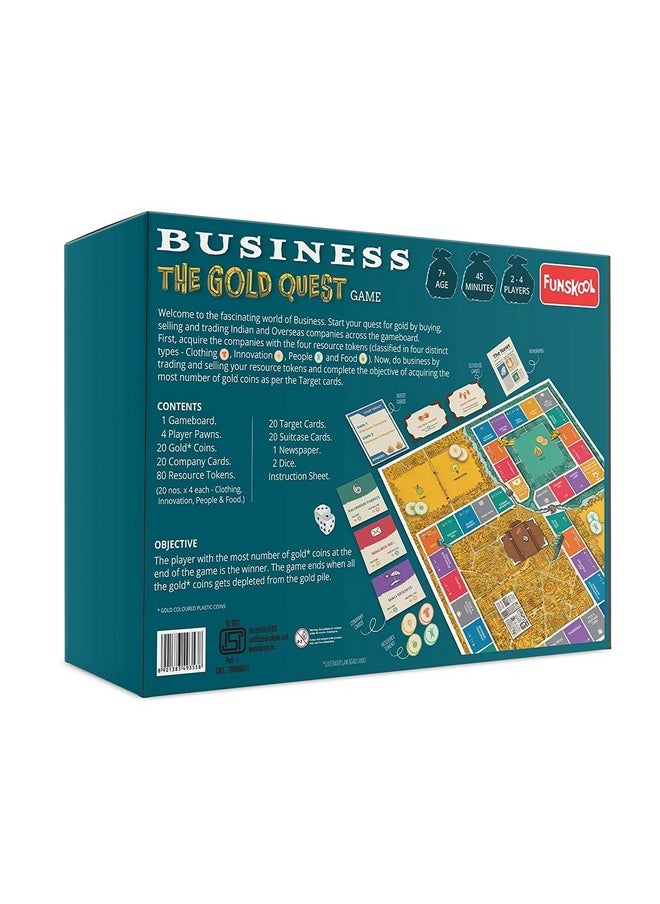 Funskool Games, Business Game (The Gold Quest), Multiplayer Strategy Game, 2-4 Players, Multicolor, Ages 7 and Above,