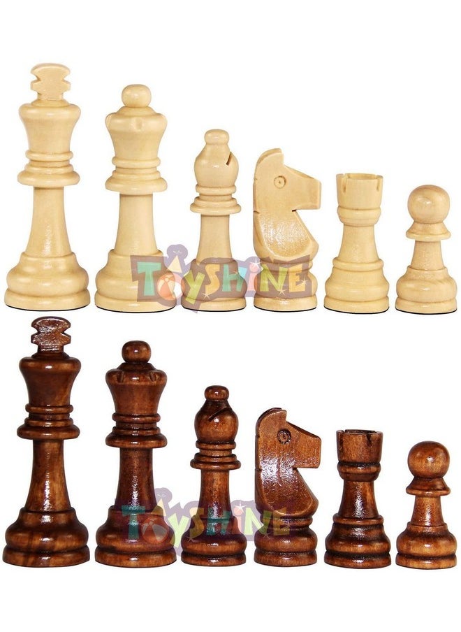 Toyshine Wooden Chess Pieces, Tournament Wood Chessmen Pieces Only (7 cm King Figures) Chess Game Pawns Figurine Pieces, Color May Vary (SSTP) - B for 4 years and up