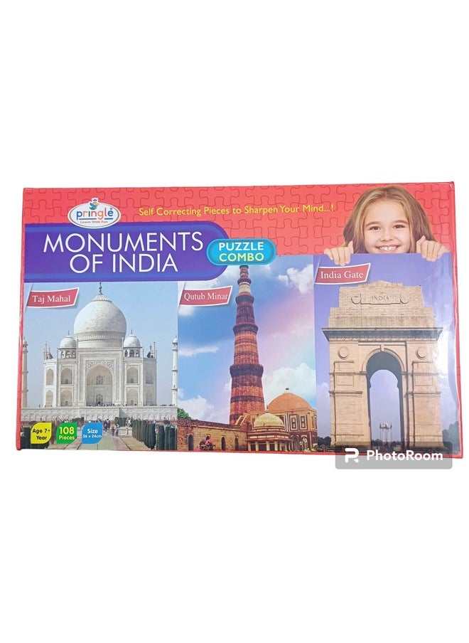 PRINGLE Monuments of India Game for Kids & Adults, Recommended Age 7 & Above, Safe & Durable Pre-School Toys for Kids, Educational Puzzle Game
