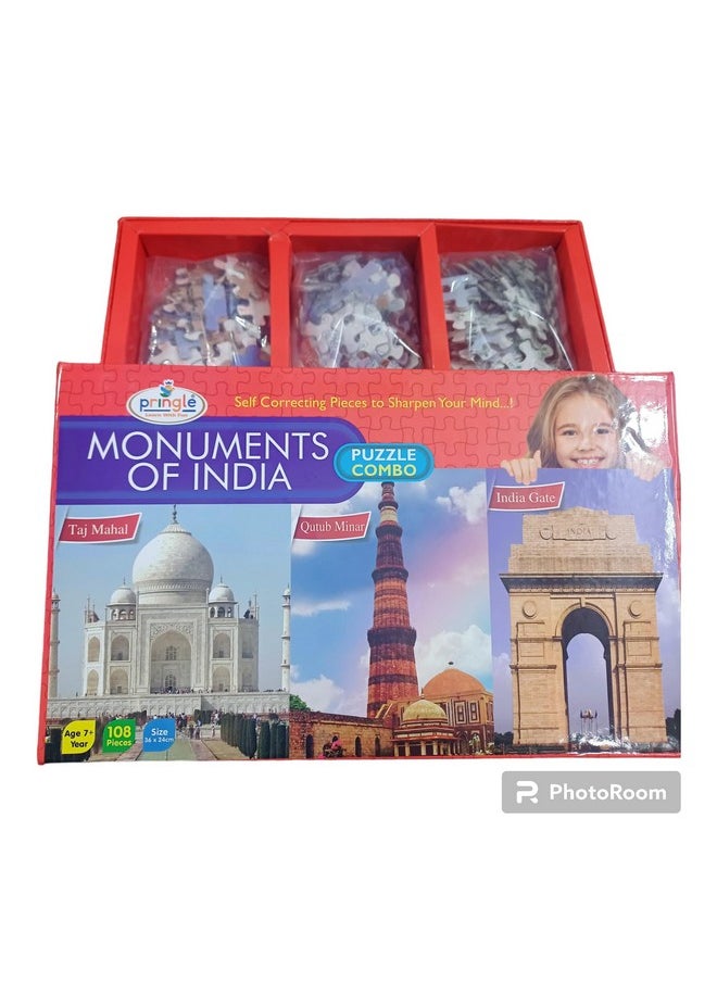PRINGLE Monuments of India Game for Kids & Adults, Recommended Age 7 & Above, Safe & Durable Pre-School Toys for Kids, Educational Puzzle Game