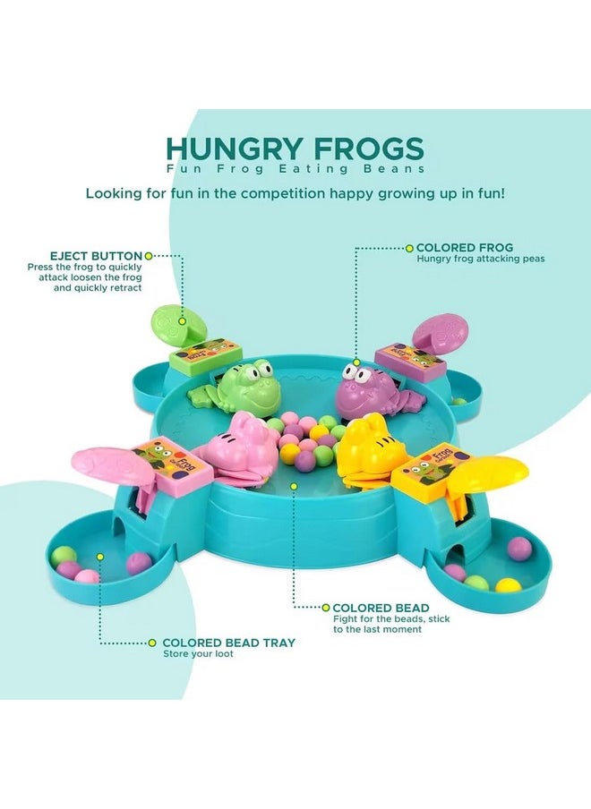 Wembley Hungry Frog Indoor Game For Kids|Family Board Game|Frog Toys For Kids Activity|4 Player Fun Interactive Frog Eat Beans Game|Proudly Made In India,Multicolor