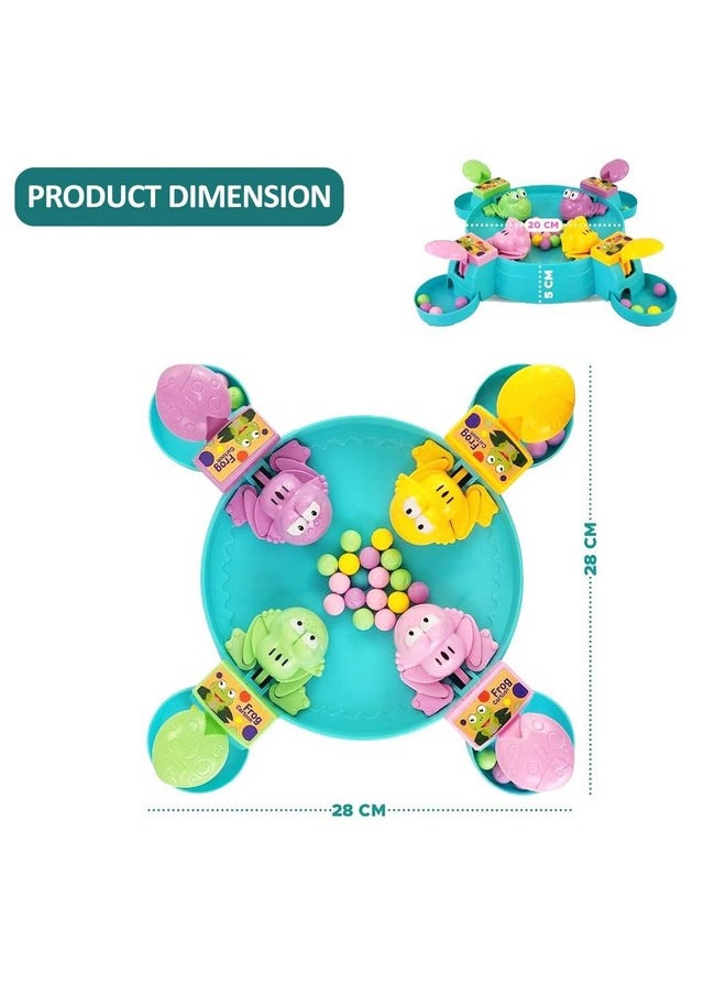 Wembley Hungry Frog Indoor Game For Kids|Family Board Game|Frog Toys For Kids Activity|4 Player Fun Interactive Frog Eat Beans Game|Proudly Made In India,Multicolor